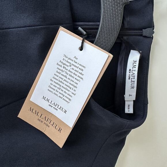 MM LaFleur Dress 2 Navy Malala Recycled WonderTex Career Quiet Luxury Minimalist - Picture 7 of 11